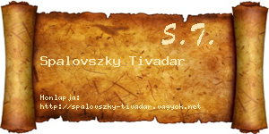 Spalovszky Tivadar névjegykártya