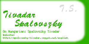 tivadar spalovszky business card